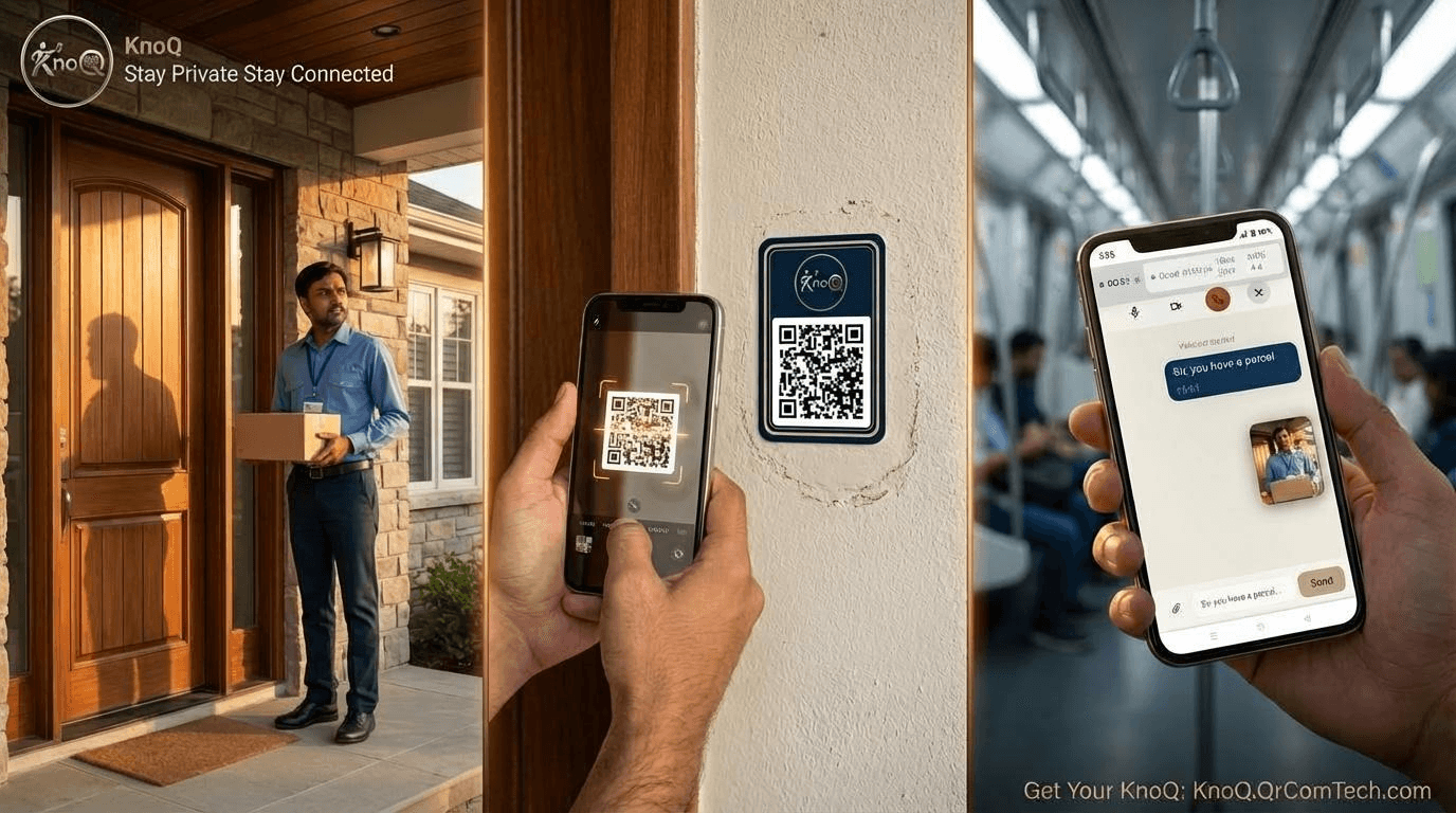 KnoQ delivery sticker on a package