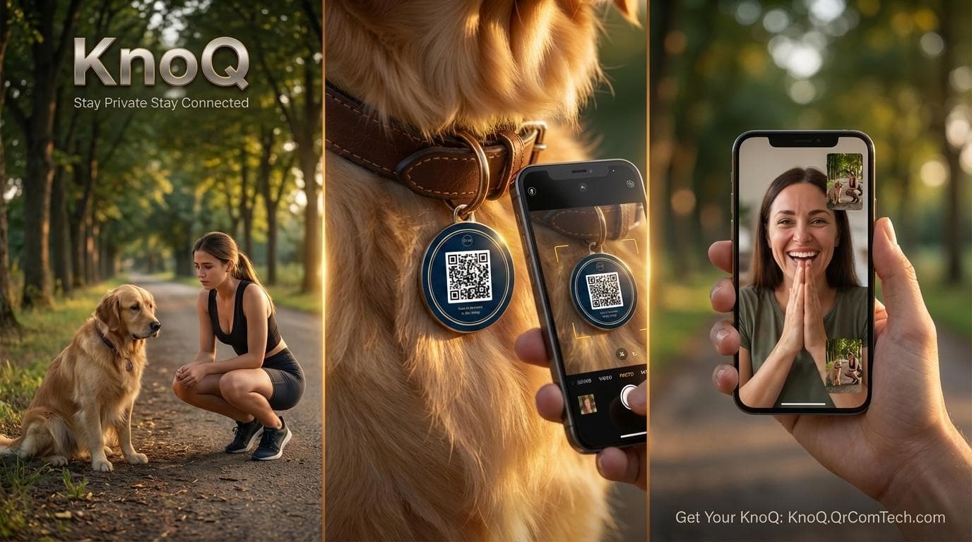 KnoQ pet sticker on a collar