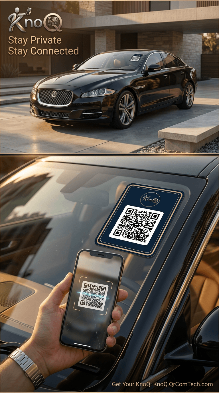 Photo of a KnoQ sticker being placed on a surface